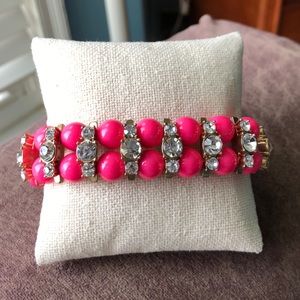 j. Crew pink and rhinestone bracelet